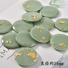 Load image into Gallery viewer, Spring gold powder gold foil round acrylic DIY hand-made earrings and Earrings materials accessories