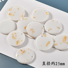 Load image into Gallery viewer, Spring gold powder gold foil round acrylic DIY hand-made earrings and Earrings materials accessories
