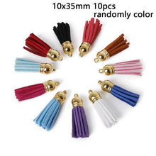 Load image into Gallery viewer, 10~50pcs Mixed Cotton Silk Polyester Flower Tassel Charm Pendant hand made for Drop Earring Jewelry Findings DIY Craft Making