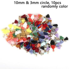 Load image into Gallery viewer, 10~50pcs Mixed Cotton Silk Polyester Flower Tassel Charm Pendant hand made for Drop Earring Jewelry Findings DIY Craft Making