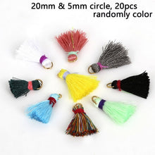 Load image into Gallery viewer, 10~50pcs Mixed Cotton Silk Polyester Flower Tassel Charm Pendant hand made for Drop Earring Jewelry Findings DIY Craft Making