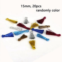 Load image into Gallery viewer, 10~50pcs Mixed Cotton Silk Polyester Flower Tassel Charm Pendant hand made for Drop Earring Jewelry Findings DIY Craft Making