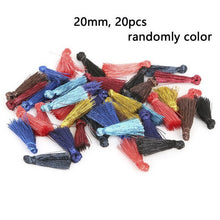 Load image into Gallery viewer, 10~50pcs Mixed Cotton Silk Polyester Flower Tassel Charm Pendant hand made for Drop Earring Jewelry Findings DIY Craft Making