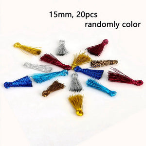 10~50pcs Mixed Cotton Silk Polyester Flower Tassel Charm Pendant hand made for Drop Earring Jewelry Findings DIY Craft Making