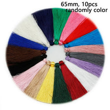 Load image into Gallery viewer, 10~50pcs Mixed Cotton Silk Polyester Flower Tassel Charm Pendant hand made for Drop Earring Jewelry Findings DIY Craft Making
