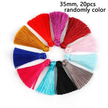 Load image into Gallery viewer, 10~50pcs Mixed Cotton Silk Polyester Flower Tassel Charm Pendant hand made for Drop Earring Jewelry Findings DIY Craft Making