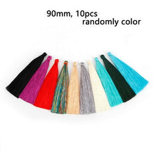 Load image into Gallery viewer, 10~50pcs Mixed Cotton Silk Polyester Flower Tassel Charm Pendant hand made for Drop Earring Jewelry Findings DIY Craft Making