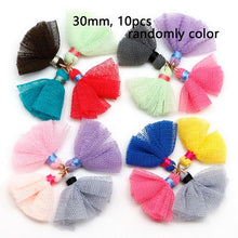 Load image into Gallery viewer, 10~50pcs Mixed Cotton Silk Polyester Flower Tassel Charm Pendant hand made for Drop Earring Jewelry Findings DIY Craft Making