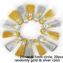 Load image into Gallery viewer, 10~50pcs Mixed Cotton Silk Polyester Flower Tassel Charm Pendant hand made for Drop Earring Jewelry Findings DIY Craft Making