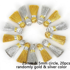10~50pcs Mixed Cotton Silk Polyester Flower Tassel Charm Pendant hand made for Drop Earring Jewelry Findings DIY Craft Making