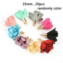 Load image into Gallery viewer, 10~50pcs Mixed Cotton Silk Polyester Flower Tassel Charm Pendant hand made for Drop Earring Jewelry Findings DIY Craft Making
