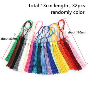 10~50pcs Mixed Cotton Silk Polyester Flower Tassel Charm Pendant hand made for Drop Earring Jewelry Findings DIY Craft Making