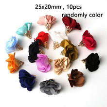 Load image into Gallery viewer, 10~50pcs Mixed Cotton Silk Polyester Flower Tassel Charm Pendant hand made for Drop Earring Jewelry Findings DIY Craft Making