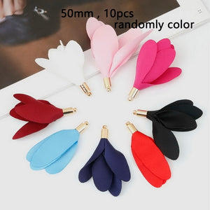 10~50pcs Mixed Cotton Silk Polyester Flower Tassel Charm Pendant hand made for Drop Earring Jewelry Findings DIY Craft Making