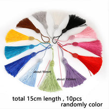 Load image into Gallery viewer, 10~50pcs Mixed Cotton Silk Polyester Flower Tassel Charm Pendant hand made for Drop Earring Jewelry Findings DIY Craft Making